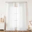 WEST LAKE Bright White Pinch Pleated Sheer Curtain Panels 112 Inches Length, Soft Frech Pleat Drapes for Bedroom Living Room Patio Sliding Door, Modern Window Treatment, 58" Wx112 L, Pack of 2