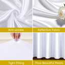 White Satin Glitter Tablecloth for Rectangle Tables 6ft,Wrinkle Resistant Ruffles Shimmer Party Table Skirt,Washable 6FT Rectangle Table Cloth Skirt For Birthday,Baby Show,Party,Wedding,Banquet