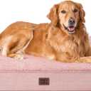 EHEYCIGA Orthopedic XL Dog Beds for Extra Large Dogs with Removable Washable Cover, Pink, 44x32