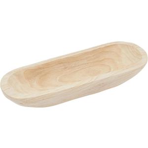 Farmlyn Creek Handmade Wooden Dough Bowl for Home Decor - 17 x 6 x 3 In Dough Bowl for Candle Making for Coffee Table Decor
