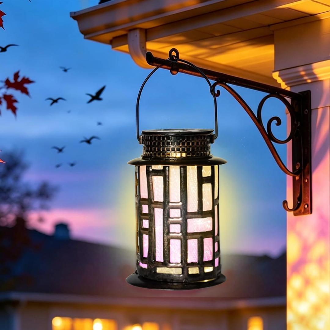 SRNPMIU Solar Lanterns Outdoor, Solar Lights Outdoor Decor Waterproof, Hanging Garden Decorative, Gifts for Women Mom, for Yard Patio Lawn Pathway Landscape