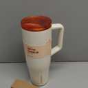 KISSKIND 40 oz Lumispin Tumbler with Handle and Hidden Straw, 100% Leak Proof Water Cup with Handle, Insulated Water Bottle for Travel, Mom, Nurse, Teacher, Student, Velvety Cream