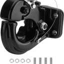 Pintle Hook Hitch 66,000 lbs, Fits 2-1/2 to 3-Inch Lunette Ring Pintle Hitch Receiver, Forged Steel Structure, Anti Corrosion and Anti Rust Coating