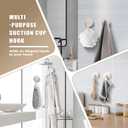 Suction Cup Hooks for Shower No-Drill Bathroom Hooks for Towels, Robes, Loofah Mountable on Bathroom Walls, Kitchen, Glass, Mirrors, Tile and Smooth,Non-Porous Surfaces (2, Milk White)