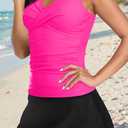 Talisea Womens Tankini Bathing Suits with Skirt Two Piece Tummy Control Swimsuits Ladies Swimwear (Pink, M)