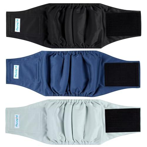 Paw Legend Washable Dogs Diapers Male Dog Belly Bands for Male Dogs Diapers Reusable Puppy & Doggie Diapers Male (3 Pack, Medium)