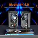 Portable Bluetooth Speaker with Lights, Transparent Wireless Mini Bluetooth Speaker with TWS, Perfect Small Speaker HD Sound and Bass for Office, Home, Shower, Room, Bike, Car (Black)