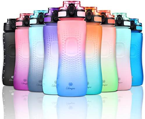 Edmyre 25OZ Motivational Water Bottle with Time Marker, BPA Free Leakproof Tritan Water Jug, 0.2 Gallon Water Bottles
