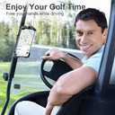 Golf Cart Phone Holder, No Shaking Phone Holder for Bike, One-Handed Pick and Place Motorcycle Phone Mount for Handlebars (Black, Medium)