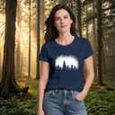 Hiking Shirts Women Nature T-Shirt Outdoor Camping Tee Tops (Blue, M)