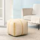 Anji Mountain 100% Handmade & Handcrafted Comfortable Home Dcor Pouf Ottoman Footrest for Living Room, Bedroom, Nursery, Kidsroom, Patio Furniture - (20" x 20" x 20" - Croissant)