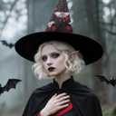 Witches Hat for Women - Halloween Witch Hats Witchy Cosplay Renaissance Masquerade Renfaire Costume for Adult