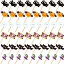 2 x WorldBazaar 120PCS Halloween Cocktail Picks 6 Styles Halloween Skewers Appetizer Food Fruit Toothpicks Charcuterie Skewers Sticks Party Supplies Decorations