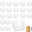 20 Pcs 6x6x5Inch Clear Cake Box, Transparent Bakery Boxes with Handles, Mini Cake Boxes for Christmas, Birthday, Wedding, PartyGift
