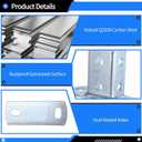 4 PCS Strut Post Bases, 2 Slotted Holes U Post Base for 1-5/8 Inches Square Single Channel, Heavy Duty Galvanized Carbon Steel Wall Ground Floor Mounting System, Universal Shelf Bracket Pile Base