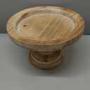 SOFE 11" Rustic Cake Stand, Round Vintage Cup Cake Stand, Natural Wood Cake Stand with Pedestal Dessert Display, Farmhouse Cake Holder Perfect for Weddings, Birthdays and Country Decor (10.6" x 10.6" x 6.7", Brown)