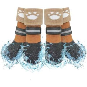 SCENEREAL Anti Slip Dog Socks Boots, Dog Shoes for Hot/Cold Pavement Snow Rain Days, Waterproof Grip Doggy Booties for Hardwood Floor, Winter Paw Protectors for Small Medium Large Senior Old Dogs M