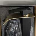 Midanya Waterfall Bathroom Faucets, Single Handle 1 Hole Bathroom Sink Faucet Modern RV Vanity Restroom Lavatory Basin Faucet with Pop Up Drain and Water Supply Lines,Matte Black and Shiny Gold