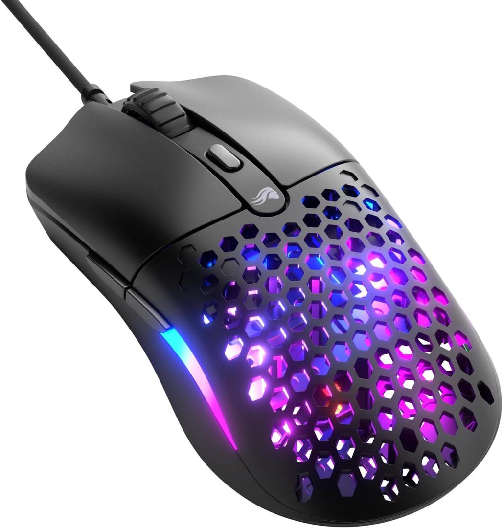 GLORIOUS Model O Eternal Ultralight RGB Gaming Mouse  Wired  55g Lightweight  Customizable RGB Lighting  6 Programmable Buttons  Symmetrical Design  12K DPI Optical Sensor  PC/Mac  Black