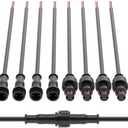 BTF-LIGHTING 2 Pin Electrical Connector 22AWG IP65 Male Female Connector 7.87in/20cm Extension Cable for Car,Truck,Boat,Indoor/Outdoor LED Strip Lights/String 15mm Nut Small Size 5 Pairs