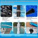 Swimming Pool Pole Carbon FiberPool Skimmer Pole Telescopic SwimmingPool Cleaning Pole, Advanced Adjustable Telescopic Pole, Used for Skimming nets, Brushes, Vacuum Heads (15 Feet)