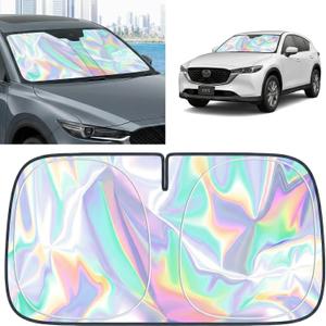 for Mazda CX-5 2017-2026 Windshield Sun Shade - Foldable Windshield Cover Sun Shade for CX5 Accessories Protect Car from Sun Rays Overlapping UV Reflective Window Sunshade