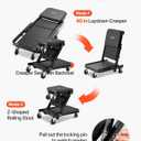 VEVOR 40 in 3-in-1 Folding Mechanic Creeper, Heavy Duty Z-Creeper Garage Roller, 480 lbs Under Car Rolling Creeper with 6 Swivel Casters, Padded Seat for Auto Repair