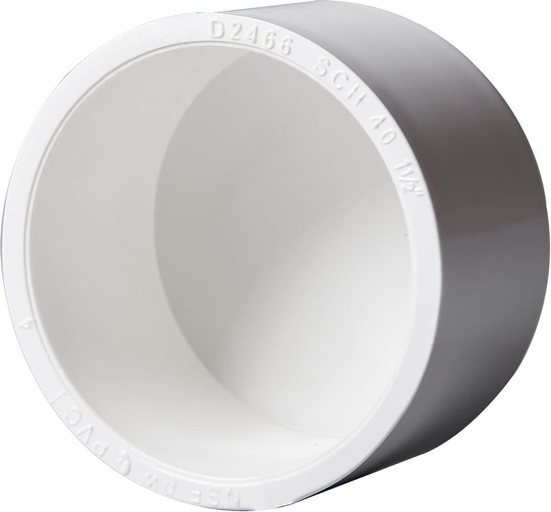 Rainbow Dream 1 Inch PVC Pipe End Cap Plug Adapter Pipe Fittings - 10 Pack, White