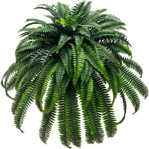 62" Artificial Boston Fern Plant with 128 Stems - Realistic Faux Greenery for Indoor, Low Light Areas & Shaded Porch, Non-Toxic Plastic Ferns for Home Office Decor