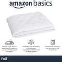 Amazon Basics Hypoallergenic Breathable Quilted Mattress Topper Pad, 18 Inches Deep, Fitted, Machine Washable, Full Size, White