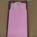 Toovip 100 Pack 5.25x3.25x8.25 Inch Small Light Pink Kraft Paper Bags with Handles Bulk, Gift Wrap Bags for Favor Grocery Retail Party Birthday Shopping Business Goody Craft Merchandise Take Out Sacks