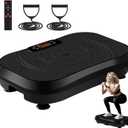 SoftGym Vibration Plate Exercise Machine for Lymphatic Drainage,Power Vibrate Stand Shake Board 450 Lbs Capacity Whole Body Workout Waver with Fitness Resistance Bands Weight Loss Gifts for Women Men