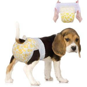 Dono Dog Diapers Female with Stretchy Waist-48Pcs, Disposable Full Wrap Female Puppy Dog in Heat Period Diapers, 360 Leak-Proof Super Absorbent Doggie Puppy Diaper (XS-48 Count)