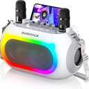 SUDOTACK Karaoke Machine for Adults Kids with 2 Wireless Microphones, Bluetooth PA Speaker System with Echo/Bass/Treble Adjustment for Home Party, Outdoor, Church, Picnic, Birthday Gifts (White)