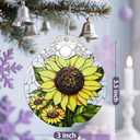 Stained Glass Ornament, Christmas Ornaments, Christmas Decorations for Tree, Holiday Ornament, Gifts for Flower Lovers, Holiday Party Gifts, Gift Ideas & Xmas Gift - Sunflower