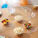 30 Pcs 2 oz Clear Plastic Dessert Cups with 15 Plastic Scoops and 15 Tongs, Disposable Party Supplies Mini Serving Bowls for Ice Cream Toppings Sauce Dip Tasting Wedding Birthday Tea Party