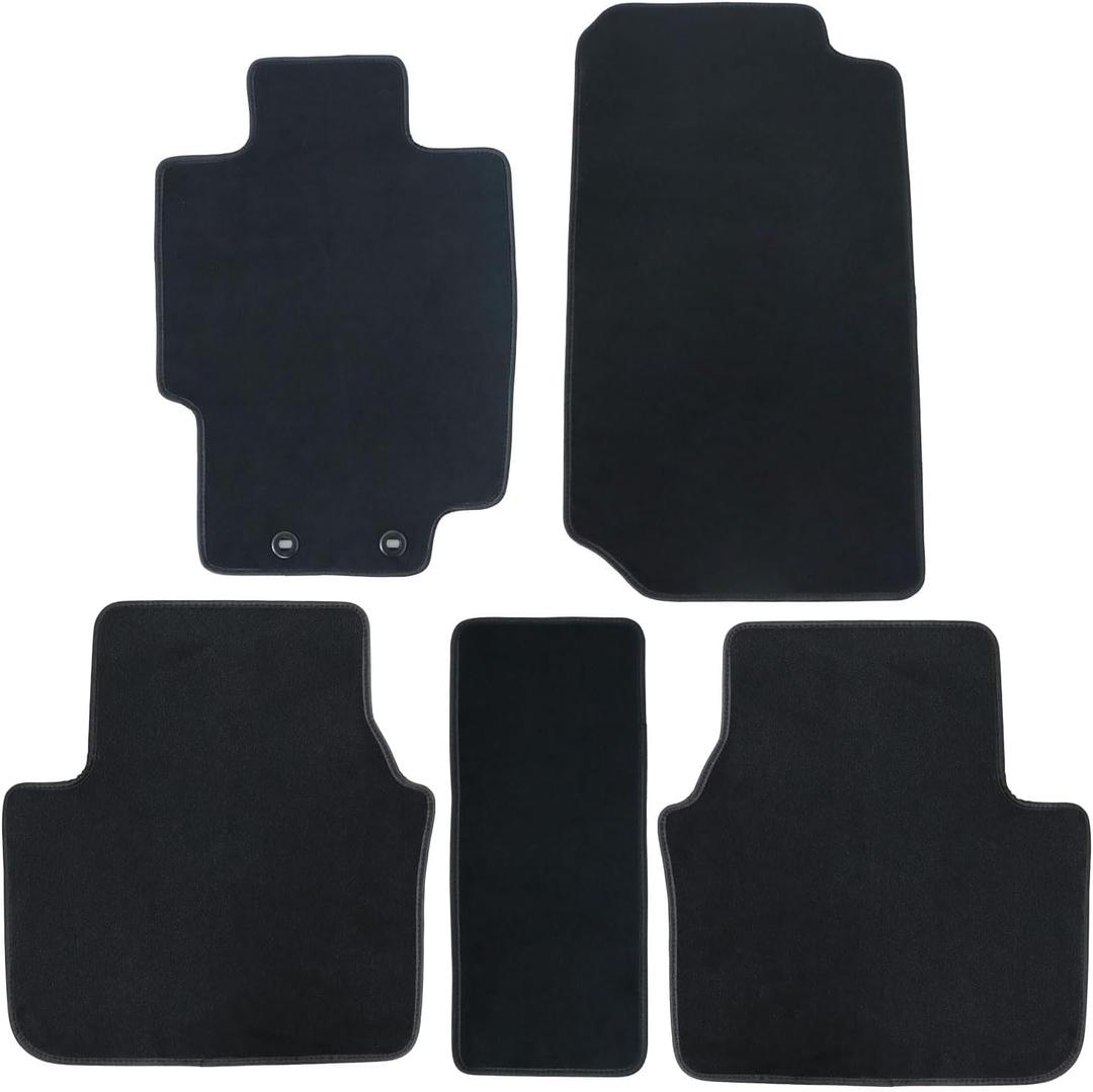 SecosAutoparts Floor Mats Set Fit for Acura TL 2004-2008
Base/Navigation/Type-S，5PCS Front & Rear Carpet Replacement All Weather Interior Protection，Black Velour ，Custom Fit