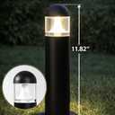 12 Pack Low Voltage Landscape Pathway Lights Wired, Outdoor Modern 12V LED Bollard Lights for Driveway Garden Walkway Yard Lawn (Included Connector), 2700K Warm White Waterproof, Black