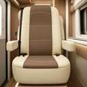 BeadChica 2 Pack RV Seat Covers for Captains Chairs,Motorhome Seat Covers for Class-A RV Seat with Arm Rest Covers (Brown)