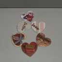Beeveer 6 Pcs Valentine's Day Wooden Heart Signs Tiered Tray Decor Vintage Wood Heart Shape Table Blocks for Party Home Office Table Shelf Decor for Valentine's Day