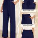4 Pack Women's Yoga Lounge Pants Wide Leg Sweatpants Loose Jogging Pockets Drawstring Lightweight Pull on Pajamas (L)