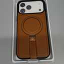 for iPhone 17 Pro Max Leather Case with Stand, Anti-Slip Grip Ring, Fits for MagSafe (Brown, iPhone 17 Pro Max)