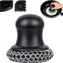 316 Upgraded Cast Iron Scrubber with Pan Scraper,Cast Iron Cleaner for Grill Pan Skillet Wok Carbon Steel,Ergonomic to Hold Easy to Use Dishwasher Safe ((Large Chain Mail))