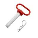 1 Pack Clevis pin, 3-2/5in x 3/4in Red Handle Hitch Pin Hitch Pin Accessories for Tractors