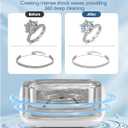 Adiding Jewelry Cleaning Machine, 650mL (23oz) Ring Sonic Cleaner Machine for Glasses, Earring, Denture, Retainer, Watch Straps, Razor -5 Cleaning Modes, Digital Timer, SUS304 Stainless Steel (Brown)