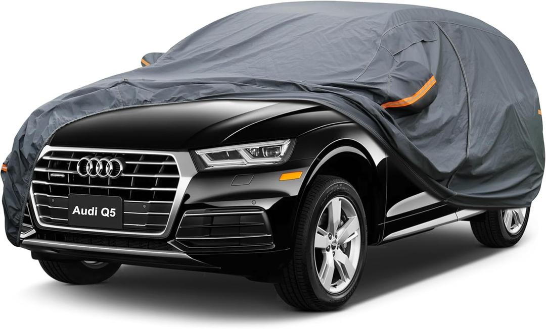 Premium Car Cover Custom Fit Audi Q5 (2008-2025), 16 Layers Heavy Duty Car Cover Waterproof All Weather with Zipper Door for Sun Rain Snow Dust Uv Protection