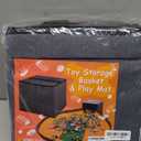 XL Toy Storage Organizer with Play Mat - Storage Bag/Box for Kids, Boys, Girls, Nursery, Playroom - Basket for Building Bricks/Blocks - Collapsible Fabric Cube Bin, 13"x13"x15" (Dark Gray)