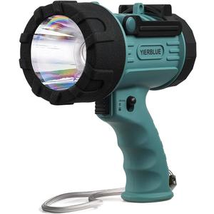YIERBLUE Rechargeable Spotlight with Super Bright 90,000 Lumen LED, IP67 Waterproof Handheld Flashlight Searchlight with Detachable Red Light Filter (Green)