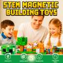 NMStore Magnetic Blocks - Build Mine Magnet World Edition - 100PCS + 3 Figures (with Accessories) + Gift Bag - for Toddlers Gifts for 3+ Years Old Girls Boys | 1" Magnet Cubes