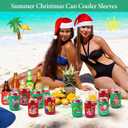 24 Pcs Xmas in July Beer Can Coolers Sleeves 12 Oz Can Covers Summer Can Holders Christmas July Party Decor for Christmas July Can Beverages Bottle Drink